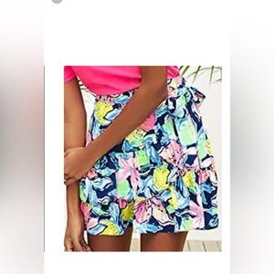 Lilly Pulitzer Nautical navy multi floral skirt NWOT